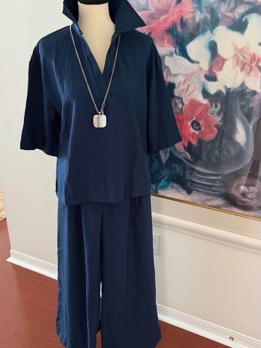 Navy Women's Wide-Leg hand and top Set